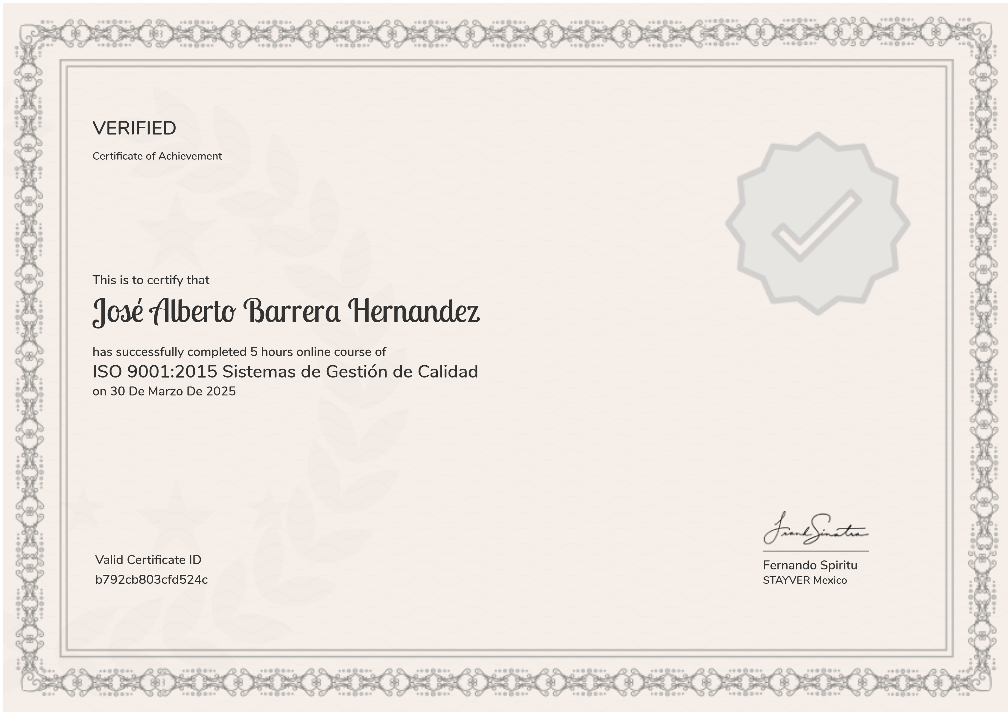 ISO 9001:2015 Sistemas de Gestión de Calidad